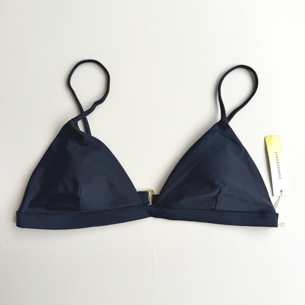 Summersalt The Triangle Bikini Top Nero Black Swimwear Size 10 NWT Minimalist